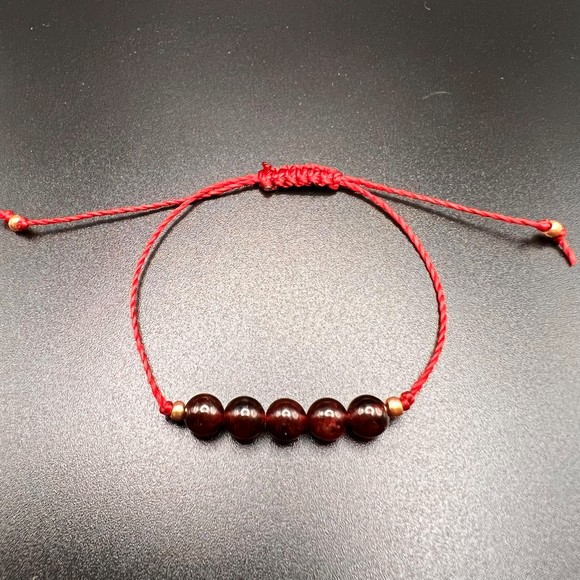 KC Gems Co. Natural Garnet Slide Bracelet - January Birthstone - Picture 3 of 5